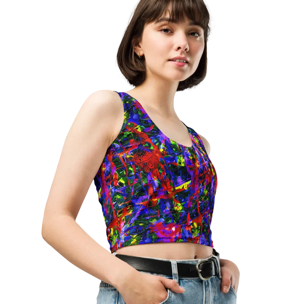 Fractured Rainbow on Crop Top — Right Front