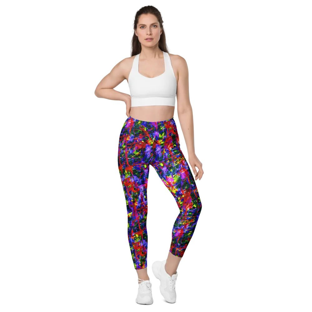 Fractured Rainbow on Leggings with Pockets — Front