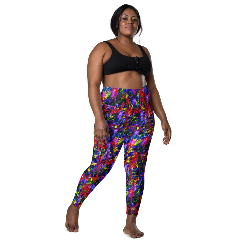 Fractured Rainbow on Leggings with Pockets — Front