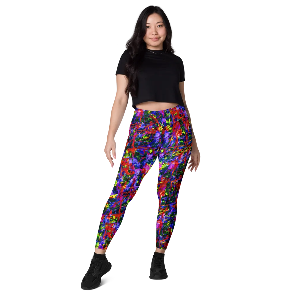 Fractured Rainbow on Leggings with Pockets — Front