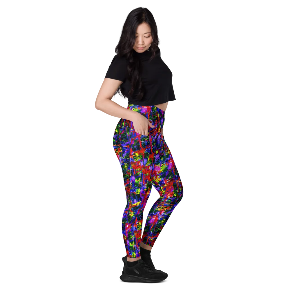 Fractured Rainbow on Leggings with Pockets — Right