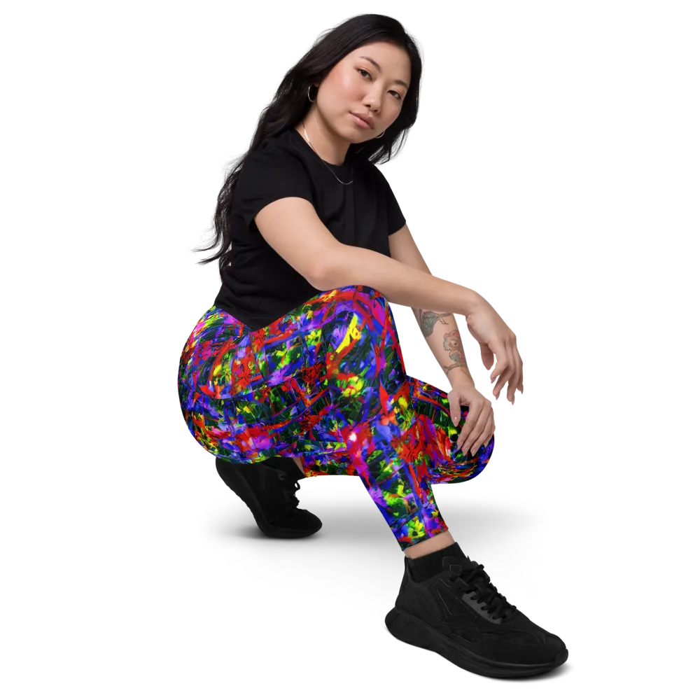 Fractured Rainbow on Leggings with Pockets — Right Front
