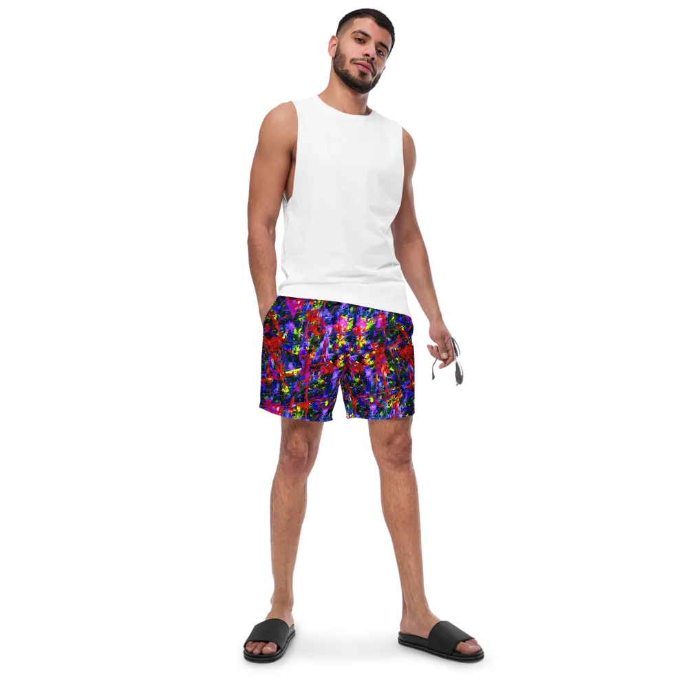 Fractured Rainbow on Swim Trunks — Front