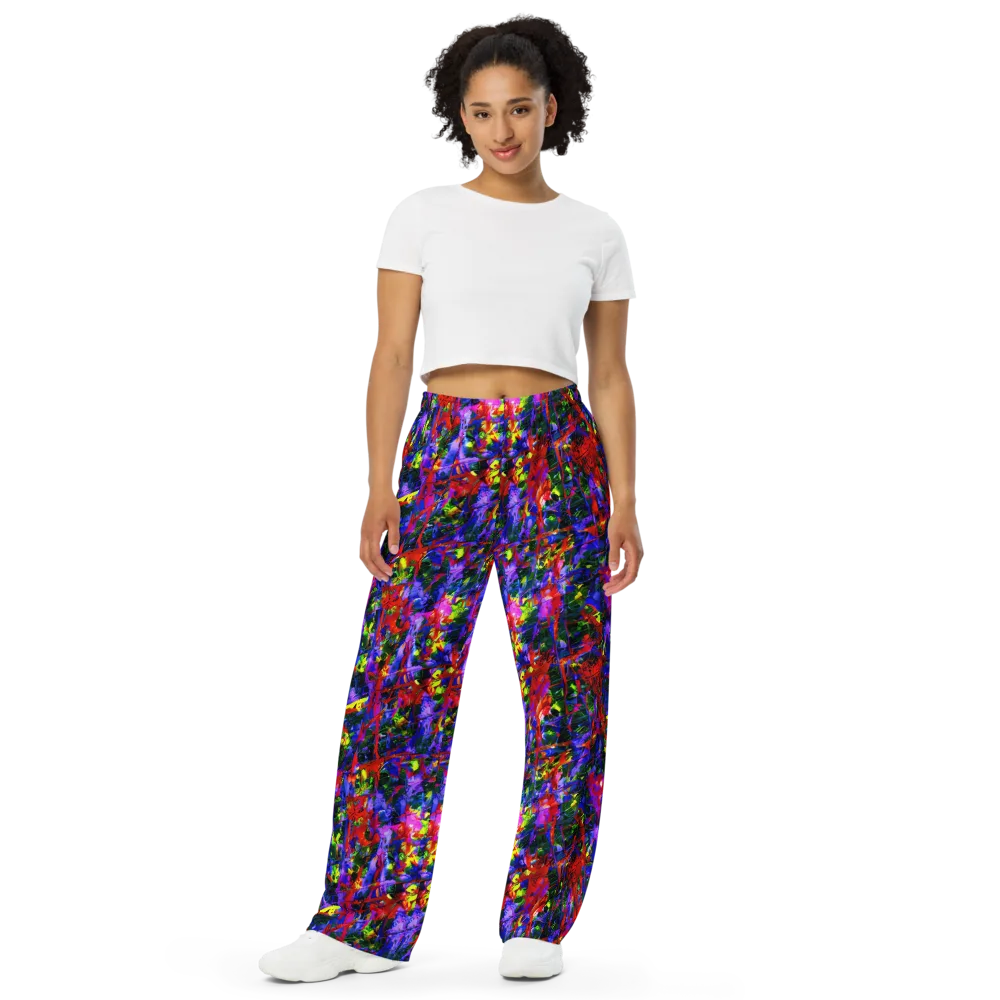 Fractured Rainbow on Wide-Leg Pants — Front