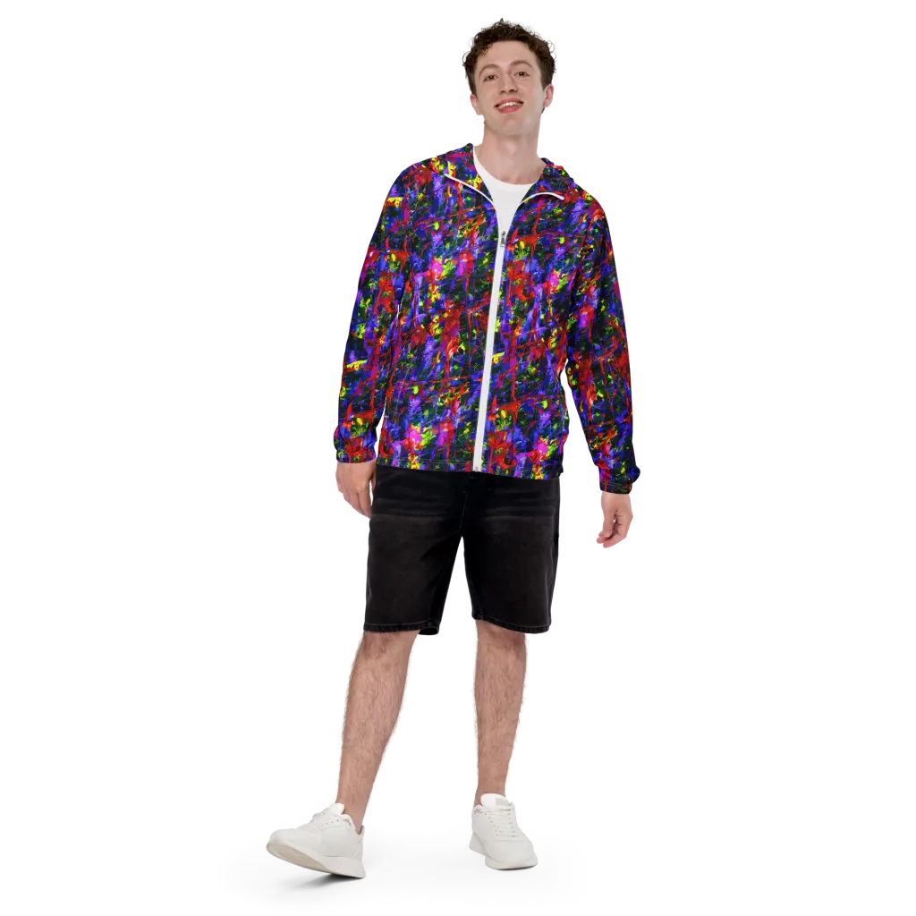 Fractured Rainbow on Men's Windbreaker — Front