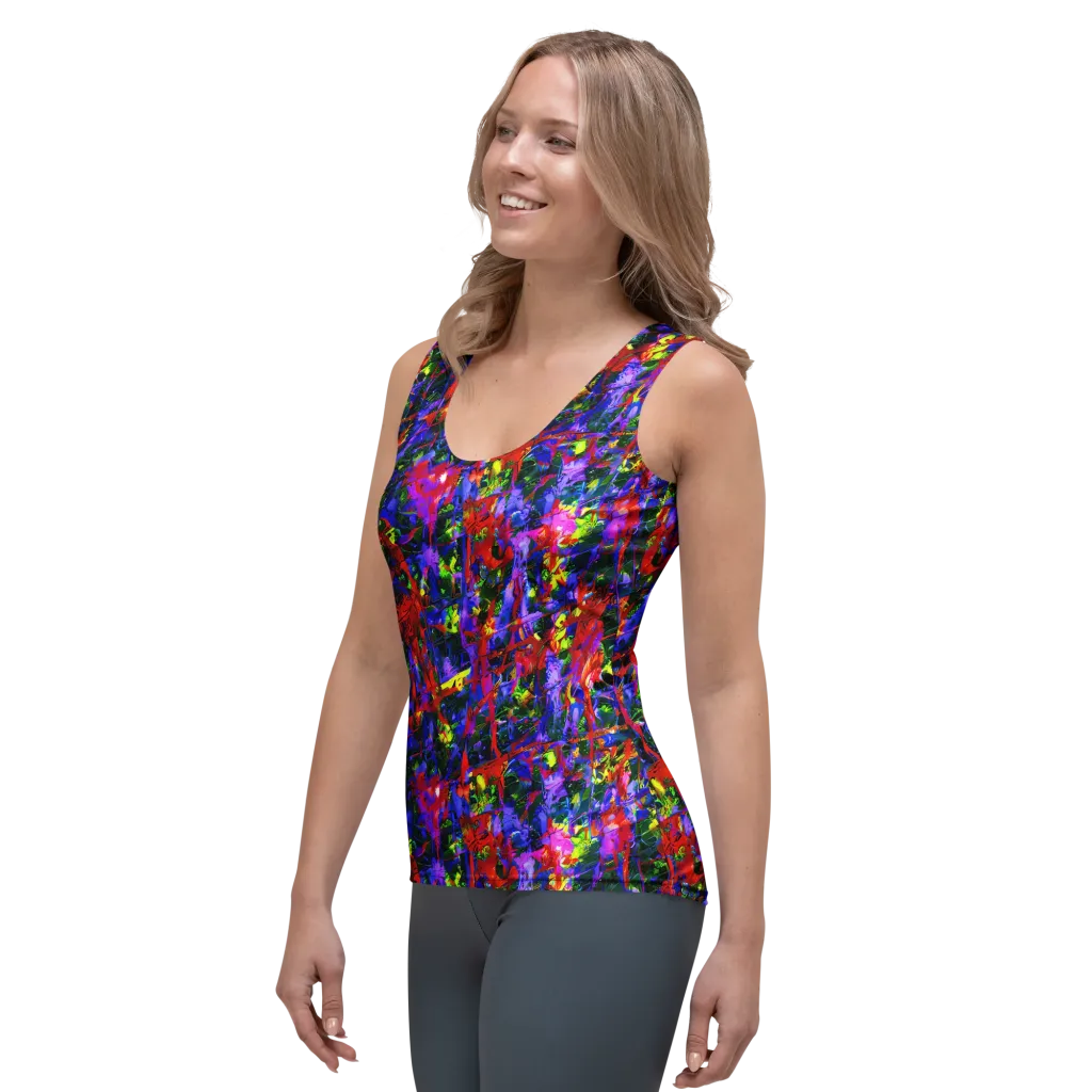 Fractured Rainbow on Women's Tank Top — Left Front