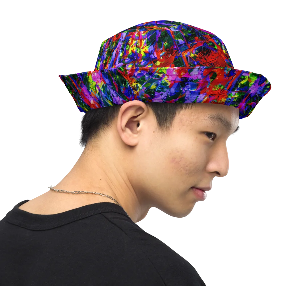 Fractured Rainbow on Reversible Bucket Hat — Right Outside