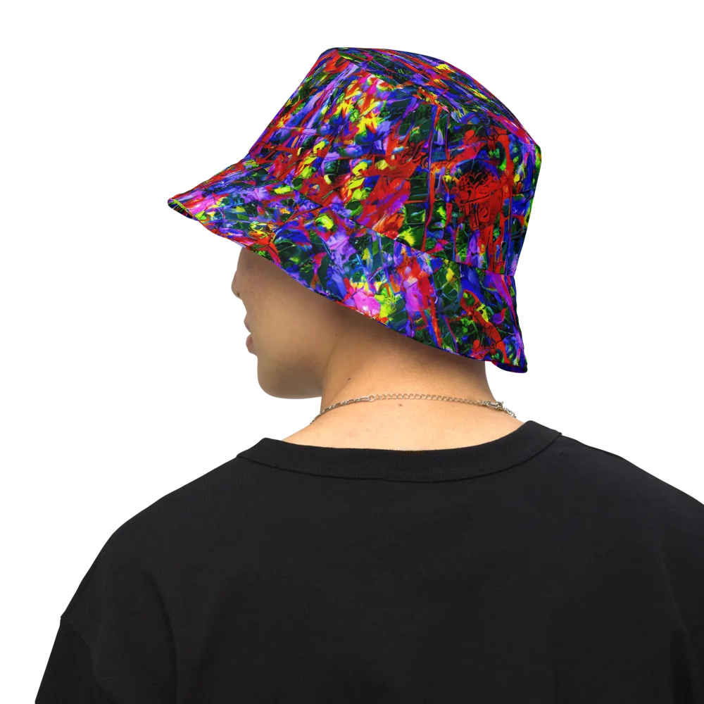 Fractured Rainbow on Reversible Bucket Hat — Back Inside