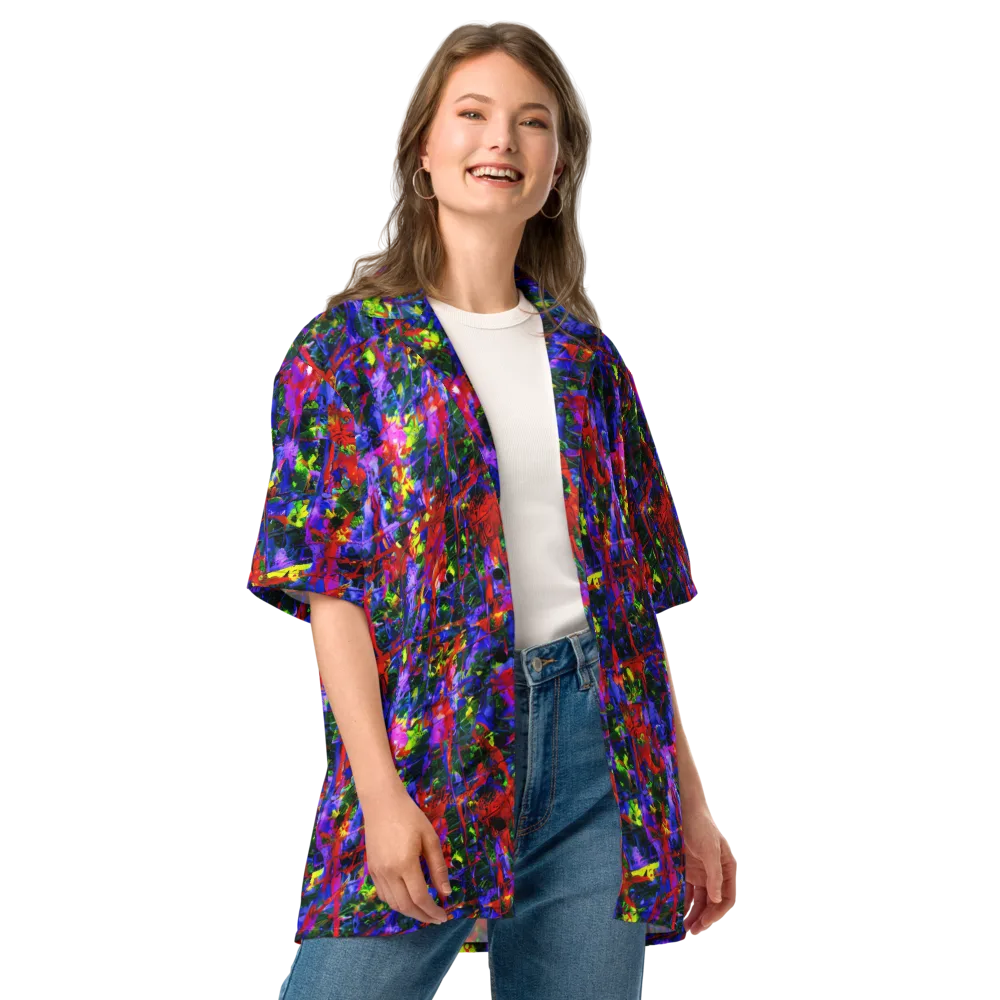 Fractured Rainbow on Button Shirt — Front