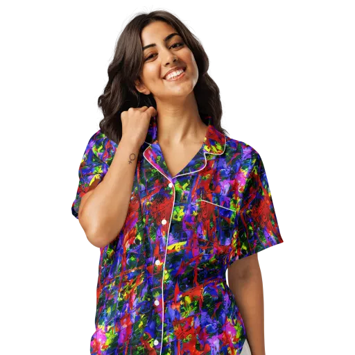 Fractured Rainbow on a Women's Short Sleeve Pajama Top