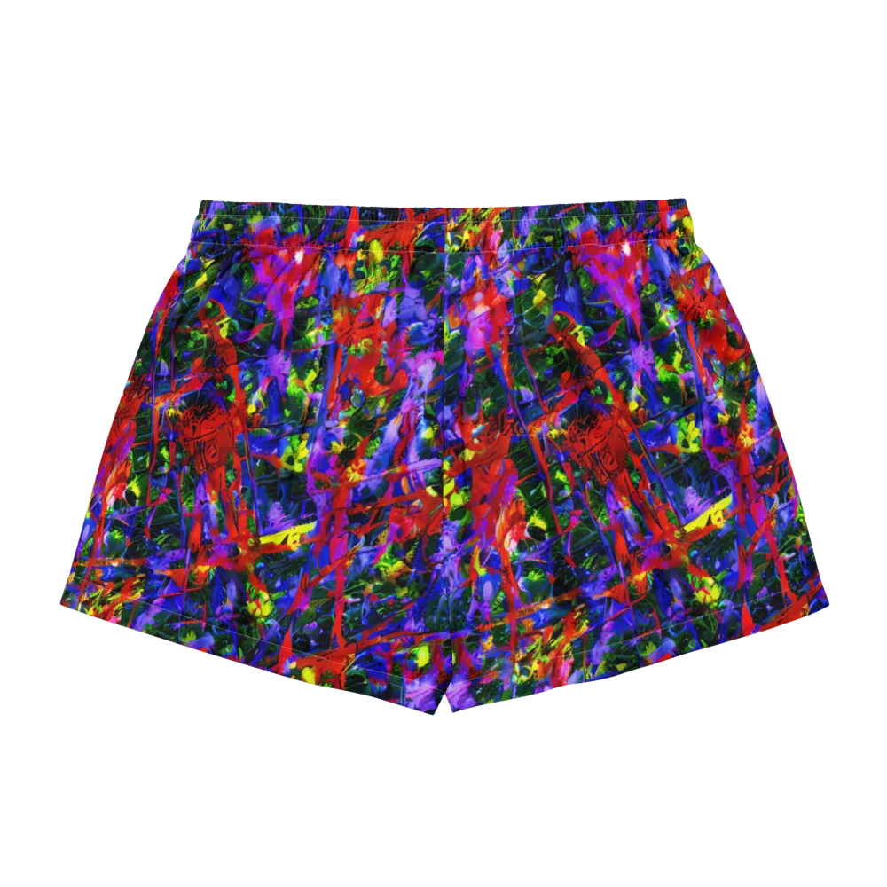 Fractured Rainbow on Women's Pajama Shorts — Back