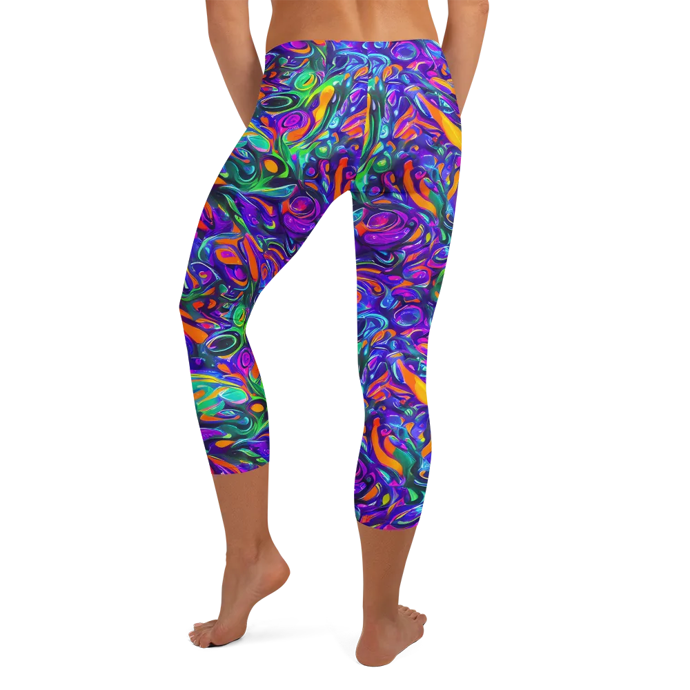 Psychedelic Rapture on Capri Leggings — Back