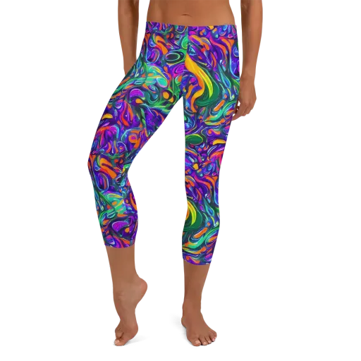 Psychedelic Rapture on a Capri Leggings