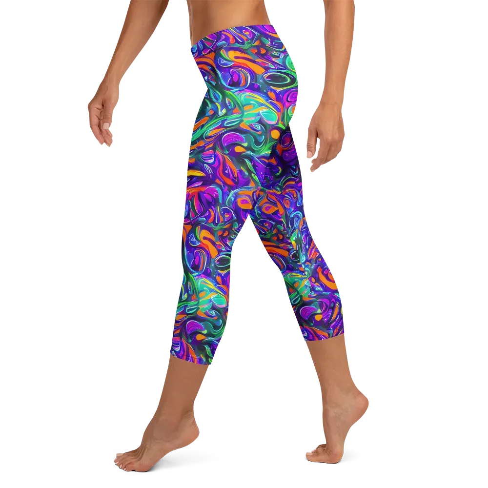 Psychedelic Rapture on Capri Leggings — Left