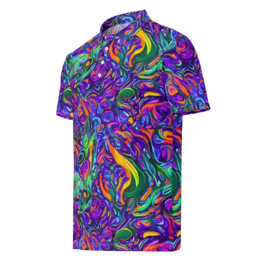 Psychedelic Rapture on a Men's Slim Fit Polo Shirt
