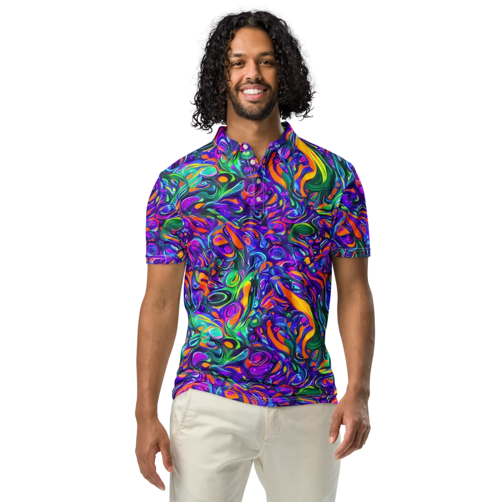Psychedelic Rapture on Men's Slim Fit Polo Shirt — Front