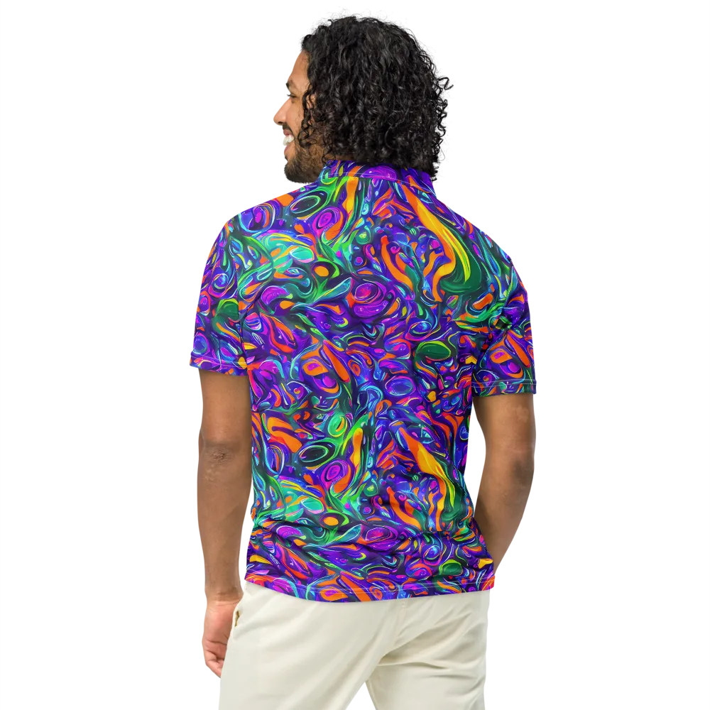 Psychedelic Rapture on Men's Slim Fit Polo Shirt — Back