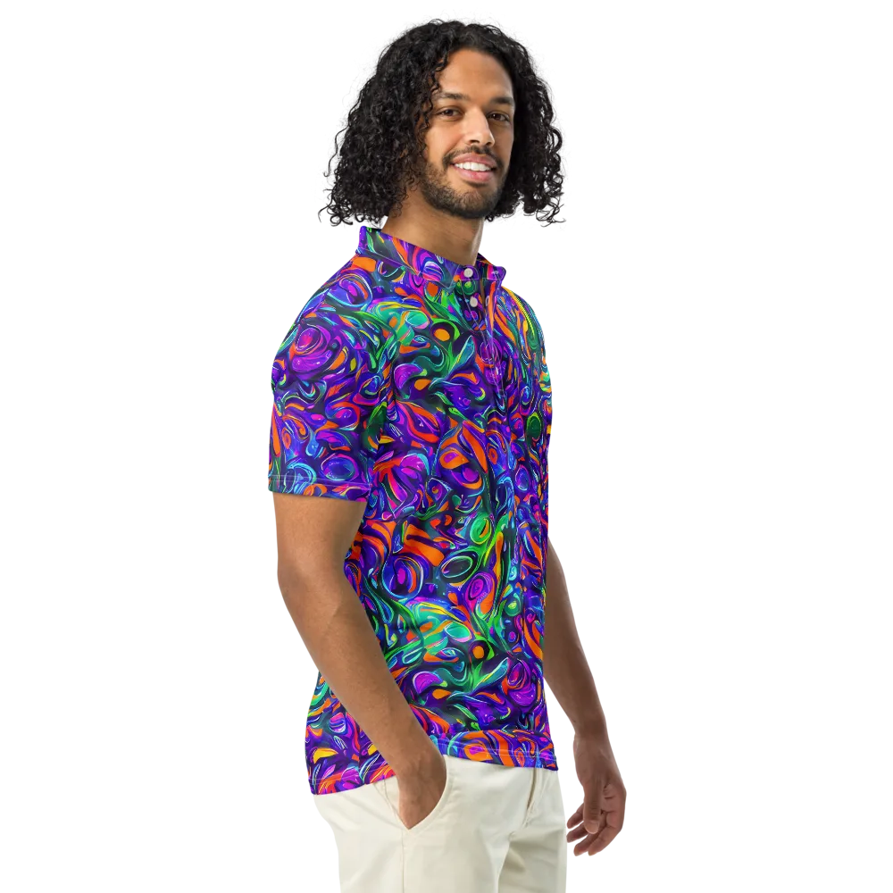 Psychedelic Rapture on Men's Slim Fit Polo Shirt — Right Front