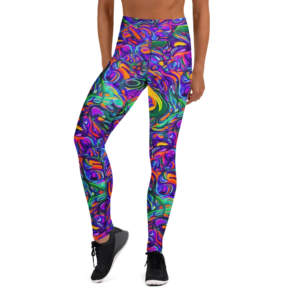 Psychedelic Rapture on Yoga Leggings — Front