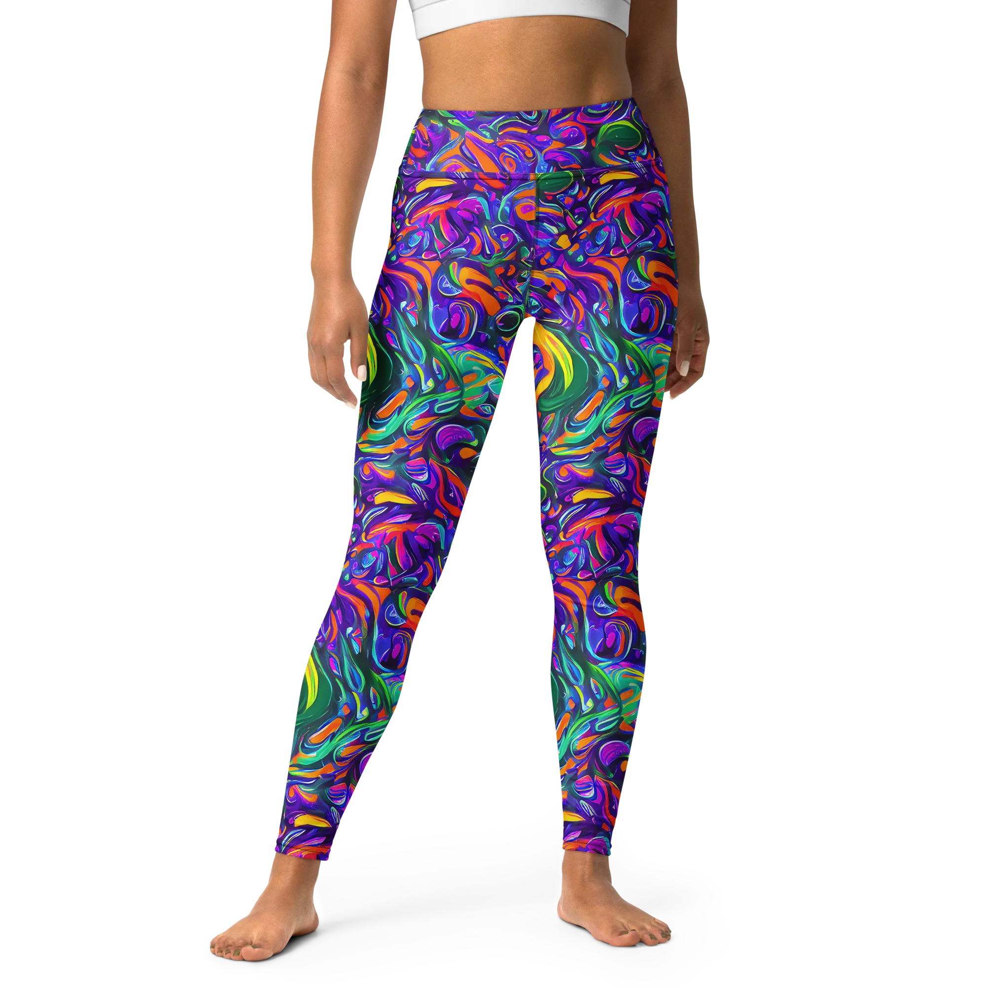 Psychedelic Rapture on Yoga Leggings — Front