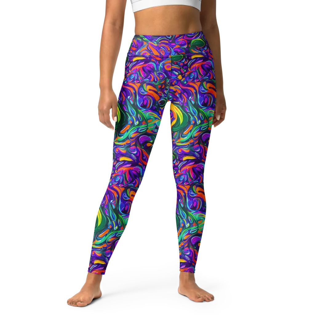 Psychedelic Rapture on Yoga Leggings — Front