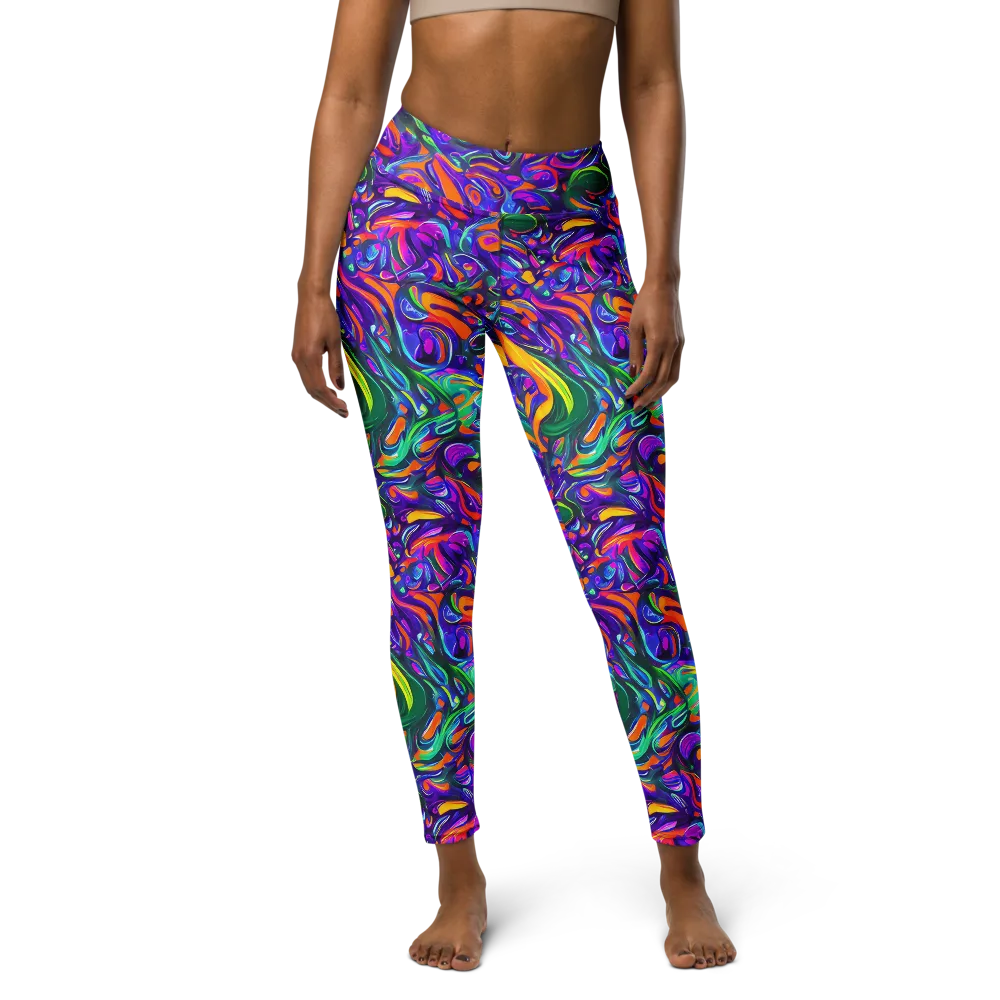 Psychedelic Rapture on Yoga Leggings — Front