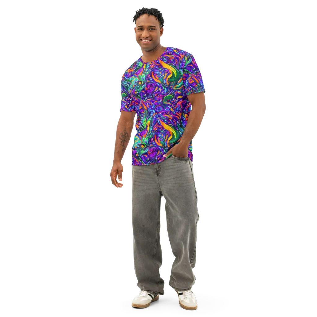 Psychedelic Rapture on Men's Cotton Crew Neck T-Shirt — Front