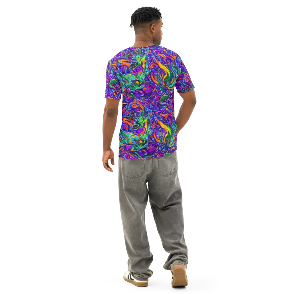 Psychedelic Rapture on Men's Cotton Crew Neck T-Shirt — Back