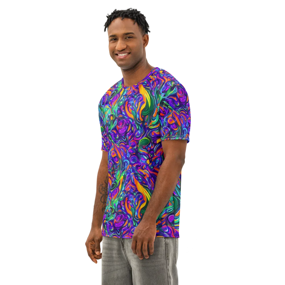 Psychedelic Rapture on Men's Cotton Crew Neck T-Shirt — Left Front