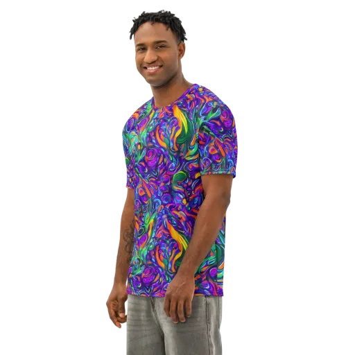 Psychedelic Rapture on a Men's Cotton Crew Neck T-Shirt