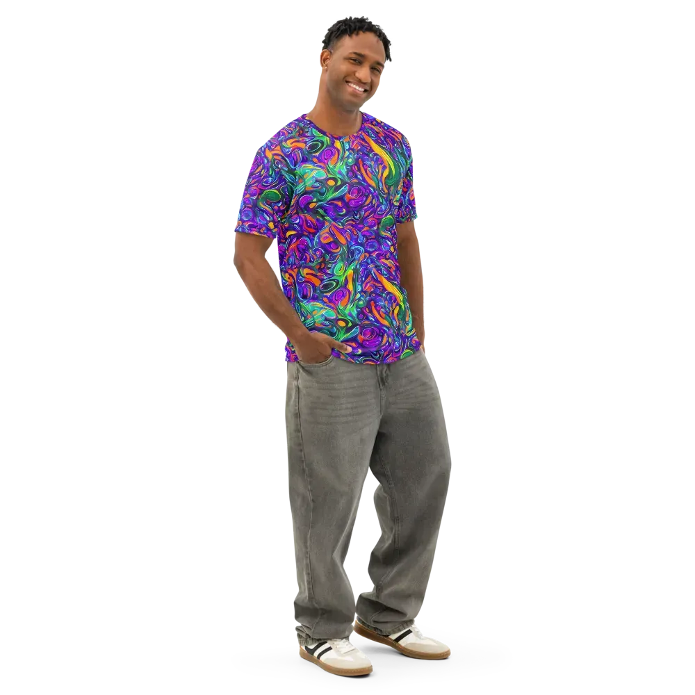 Psychedelic Rapture on Men's Cotton Crew Neck T-Shirt — Right Front