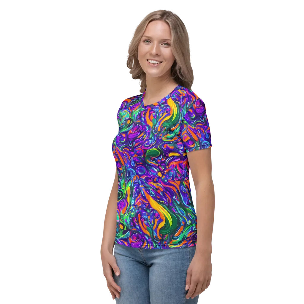 Psychedelic Rapture on Women's Crew Neck T-Shirt — Left