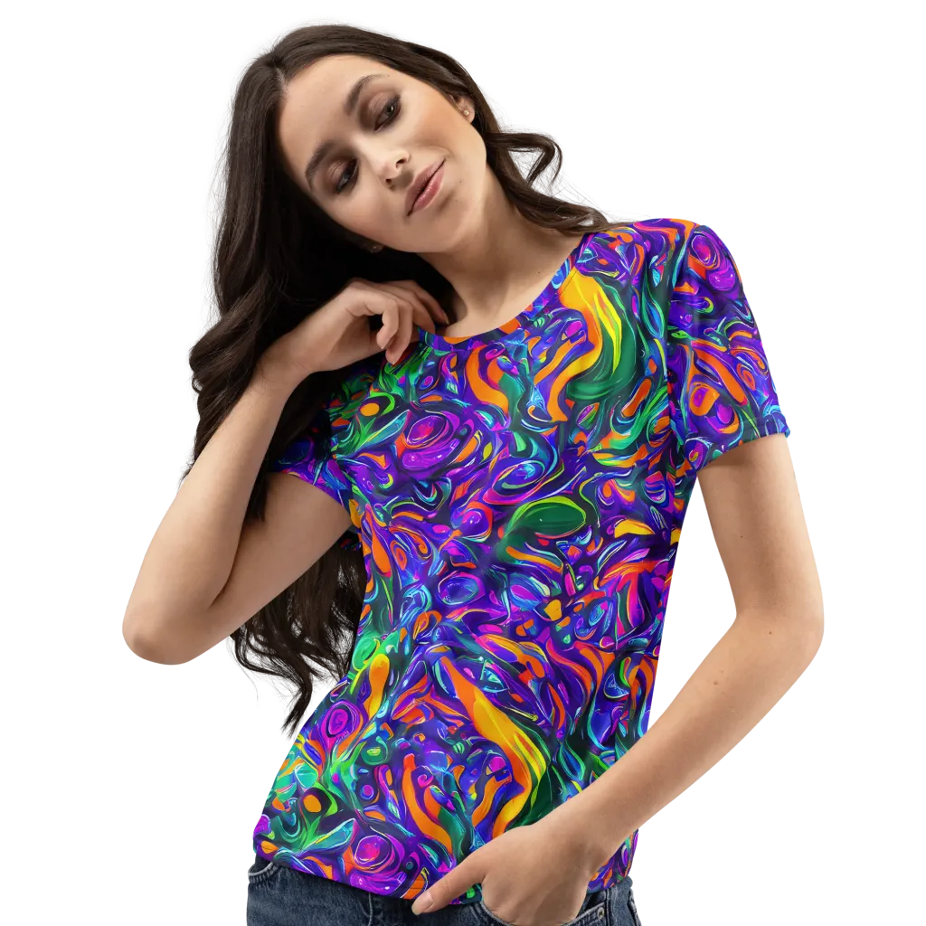Psychedelic Rapture on Women's Crew Neck T-Shirt — Left Front