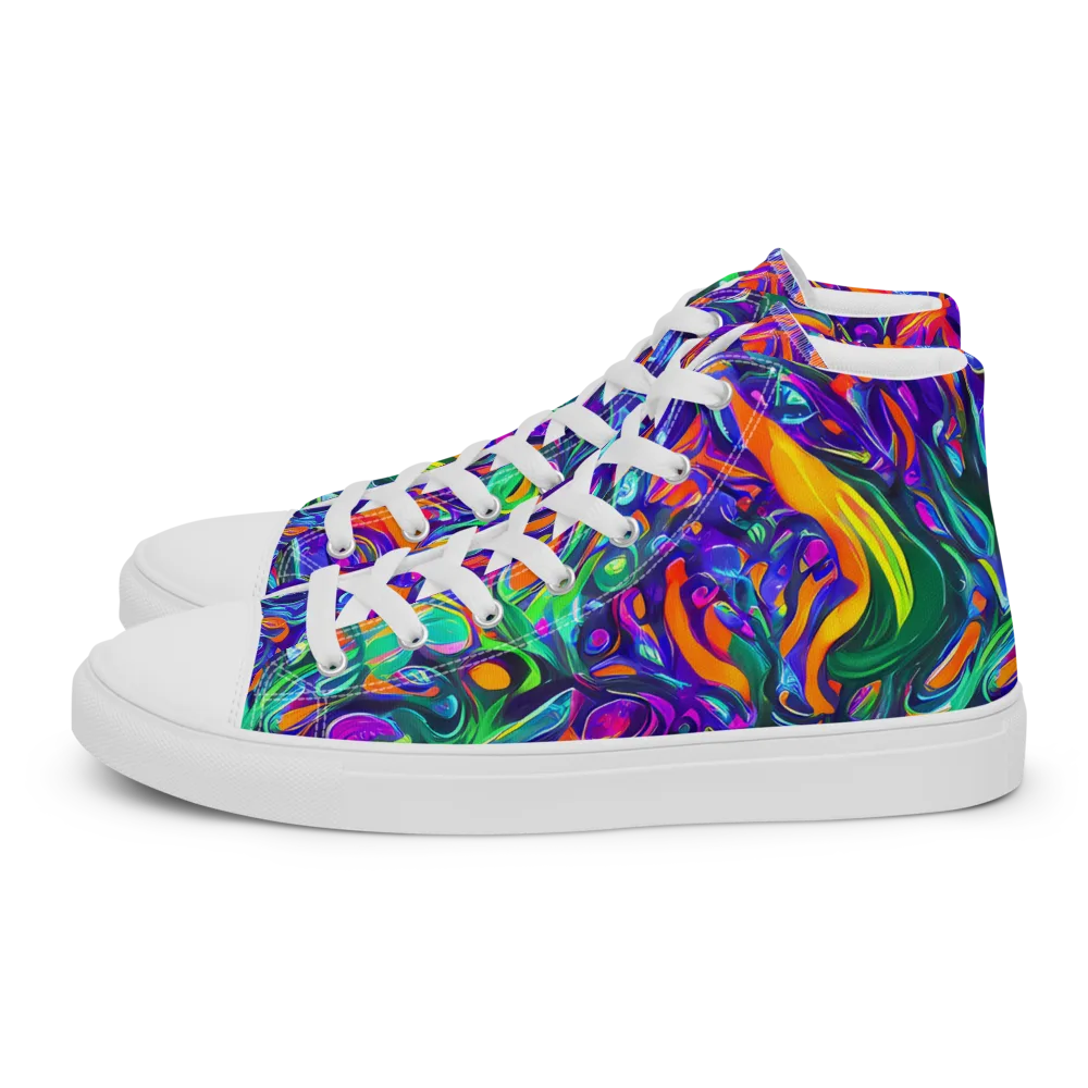 Psychedelic Rapture on Women's High Top Canvas Shoes — Left