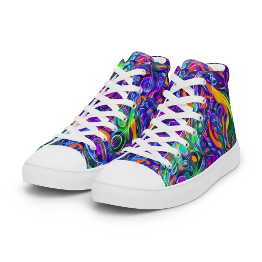 Psychedelic Rapture on a Women's High Top Canvas Shoes