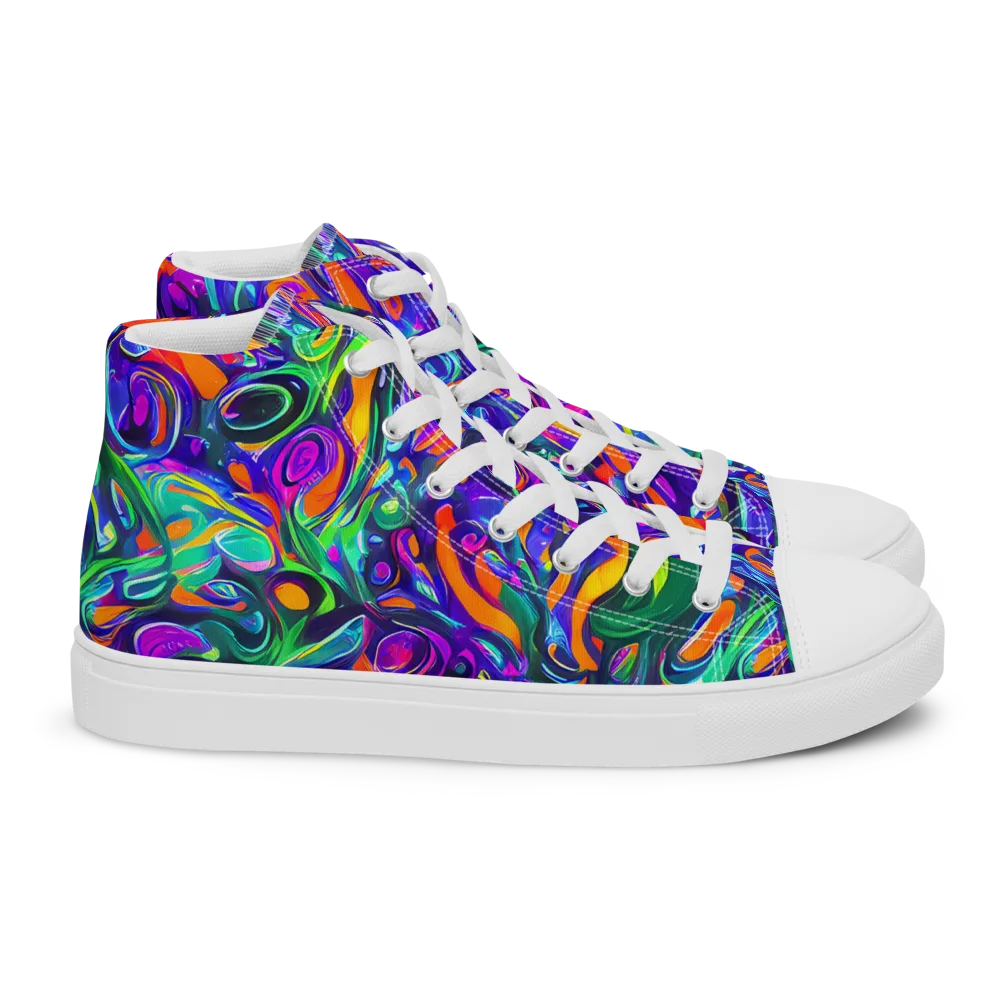 Psychedelic Rapture on Women's High Top Canvas Shoes — Right