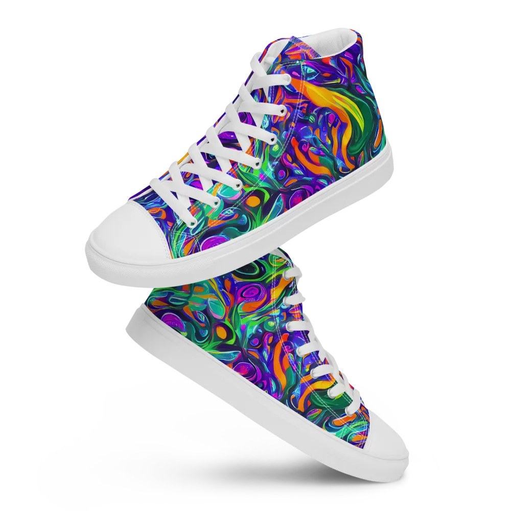 Psychedelic Rapture on Women's High Top Canvas Shoes — Front