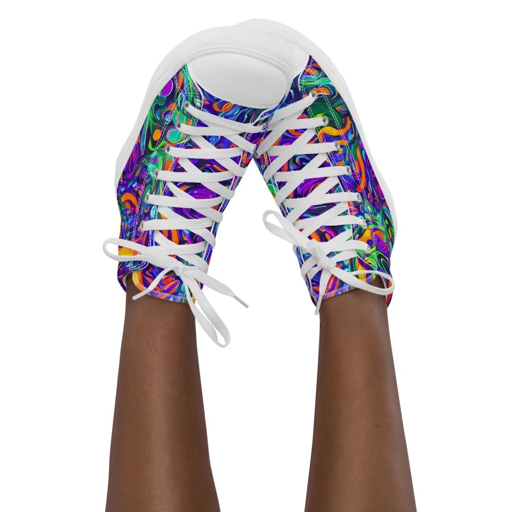 Psychedelic Rapture on Women's High Top Canvas Shoes — Front