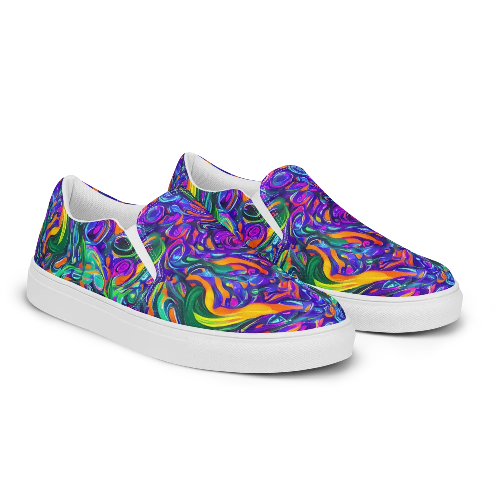 Psychedelic Rapture on Men's Slip-On Canvas Shoes — Right Front