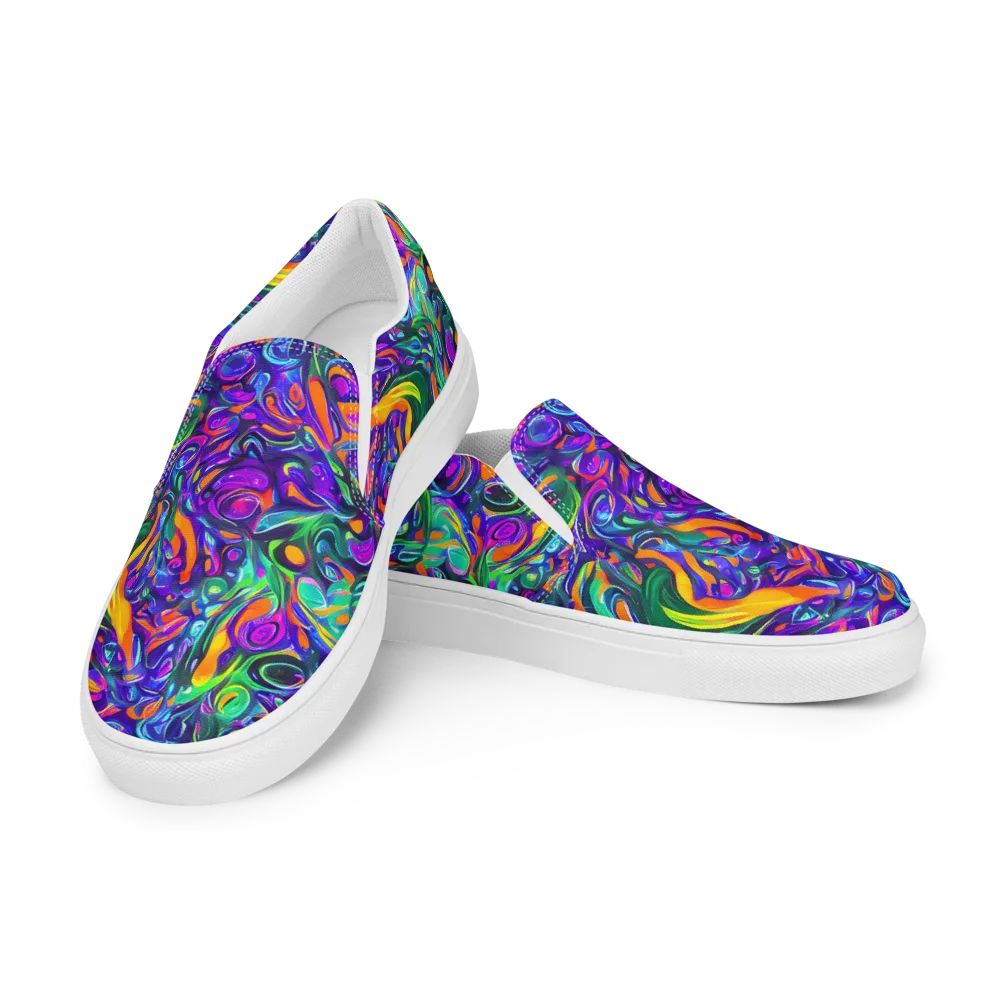 Psychedelic Rapture on Men's Slip-On Canvas Shoes — Left Front