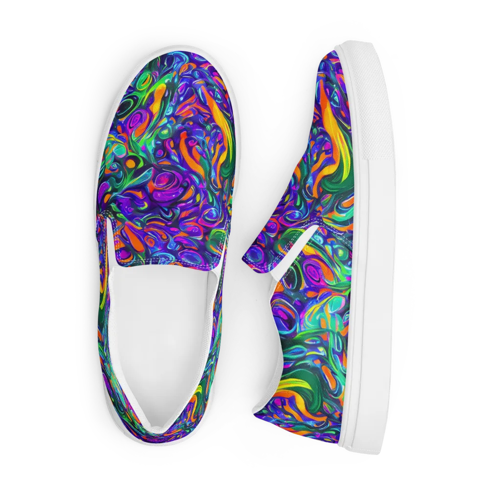 Psychedelic Rapture on Men's Slip-On Canvas Shoes — Front