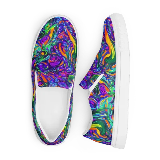 Psychedelic Rapture on a Men's Slip-On Canvas Shoes