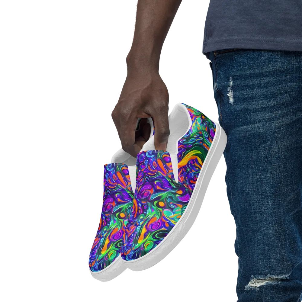 Psychedelic Rapture on Men's Slip-On Canvas Shoes — Left Front