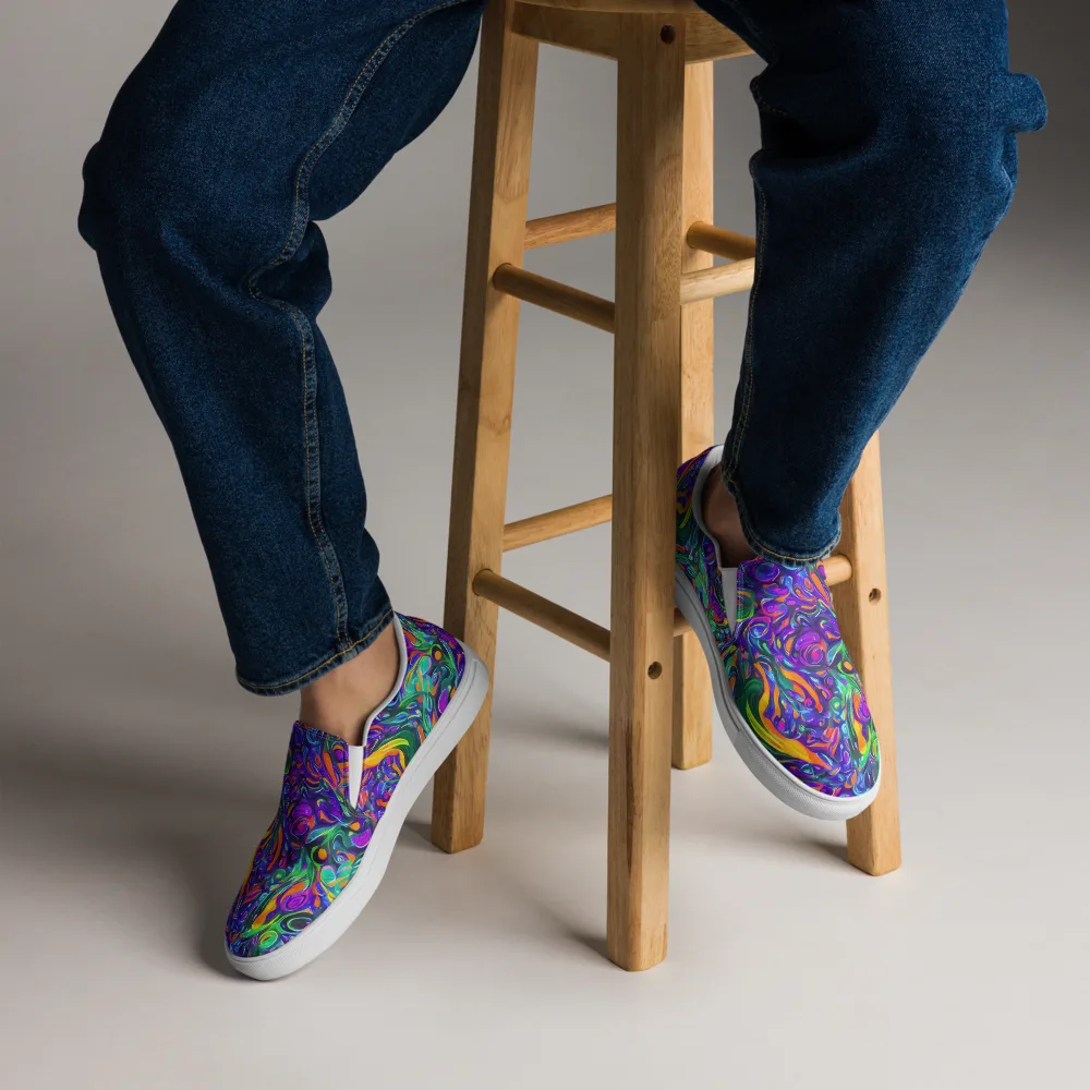 Psychedelic Rapture on Men's Slip-On Canvas Shoes — Front