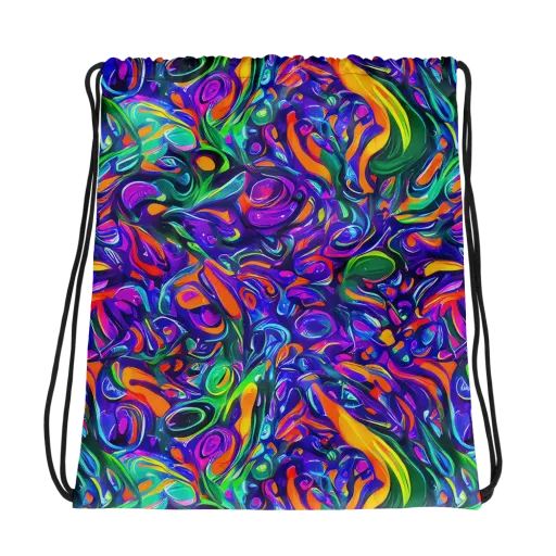 Psychedelic Rapture on a Drawstring Bag