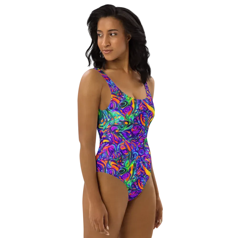 Psychedelic Rapture on One-Piece Swimsuit — Right