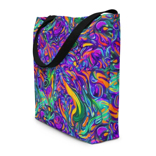 Psychedelic Rapture on a Large Tote Bag W/ Pocket