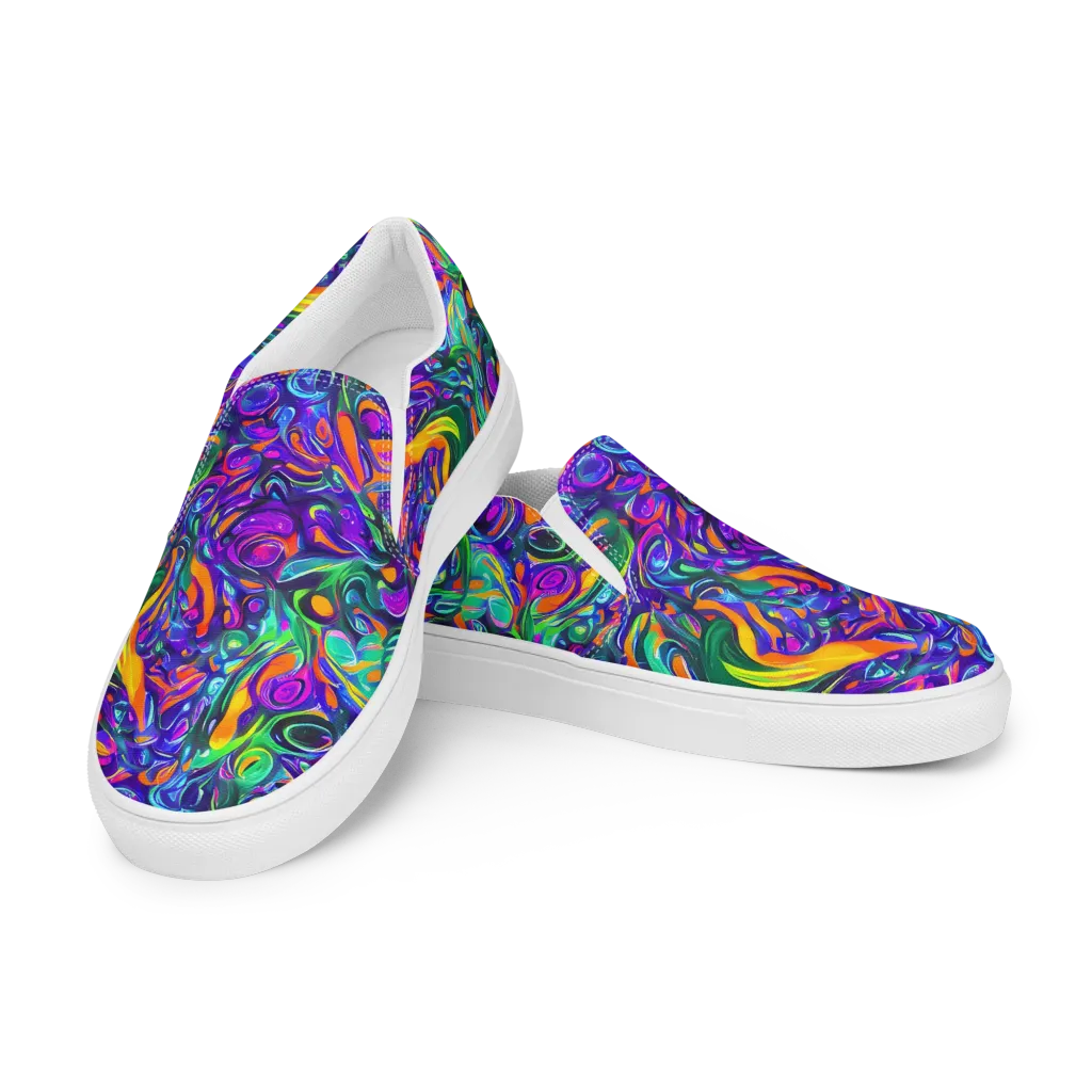 Psychedelic Rapture on Women's Slip-On Canvas Shoes — Left Front