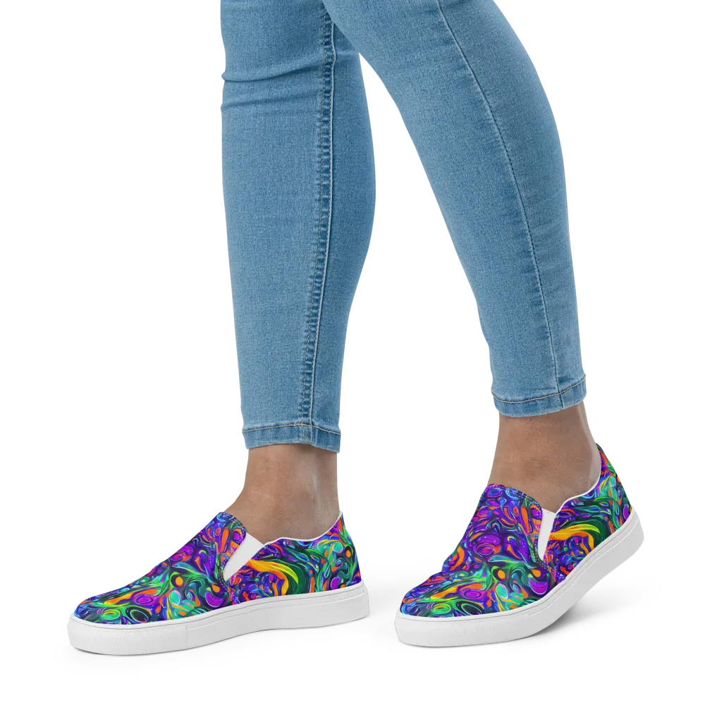Psychedelic Rapture on Women's Slip-On Canvas Shoes — Front