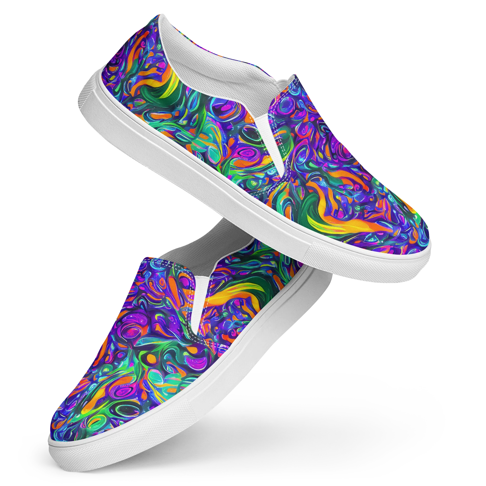 Psychedelic Rapture on Women's Slip-On Canvas Shoes — Front